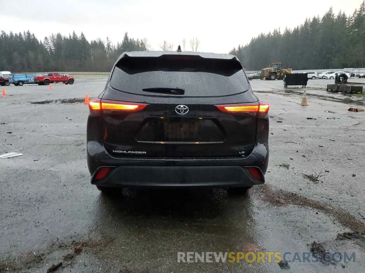 6 fotografías del automóvil dañado 5TDZZRAH3LS009797 TOYOTA HIGHLANDER 2020