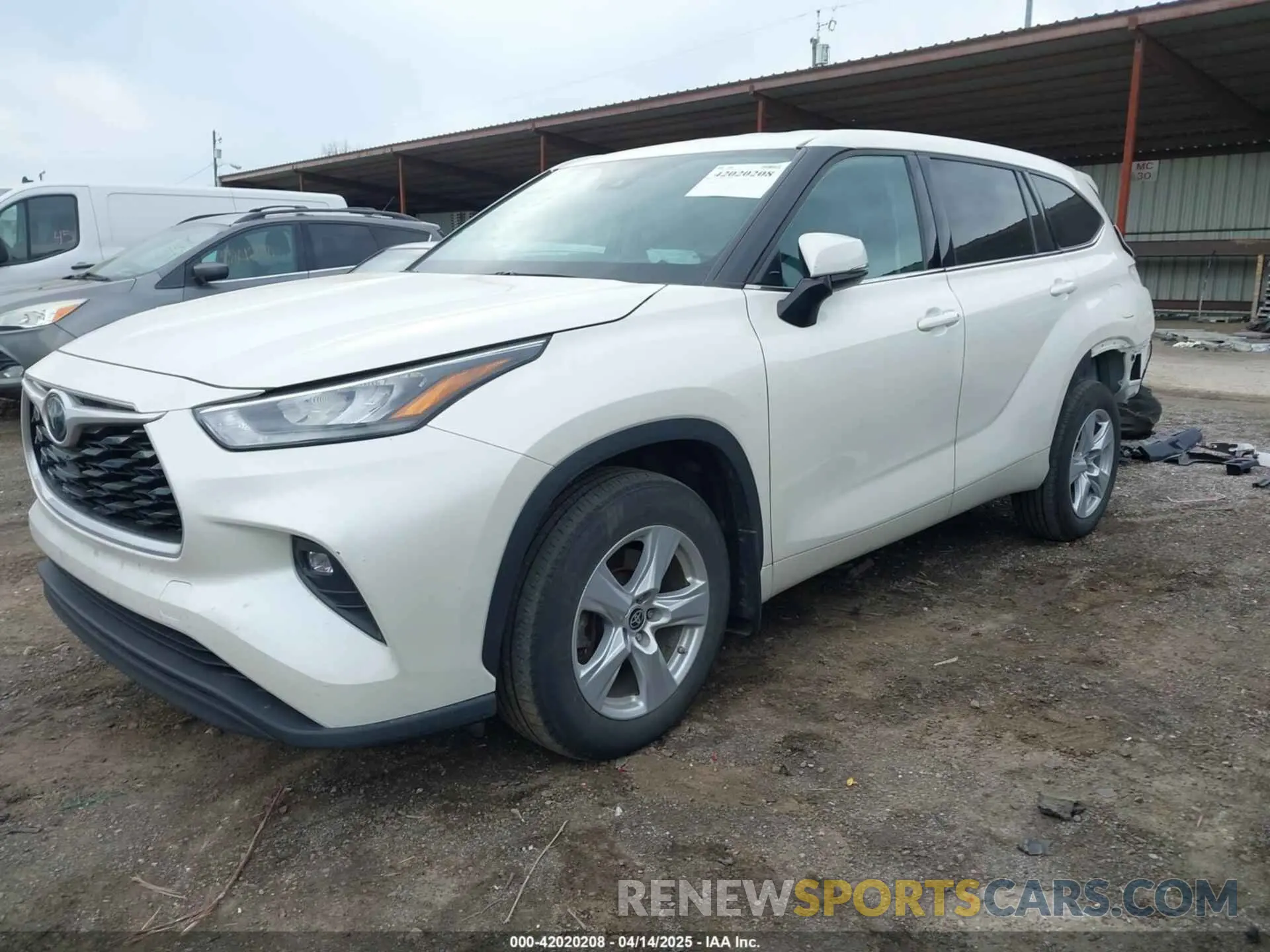 2 fotografías del automóvil dañado 5TDZZRAH3LS020153 TOYOTA HIGHLANDER 2020