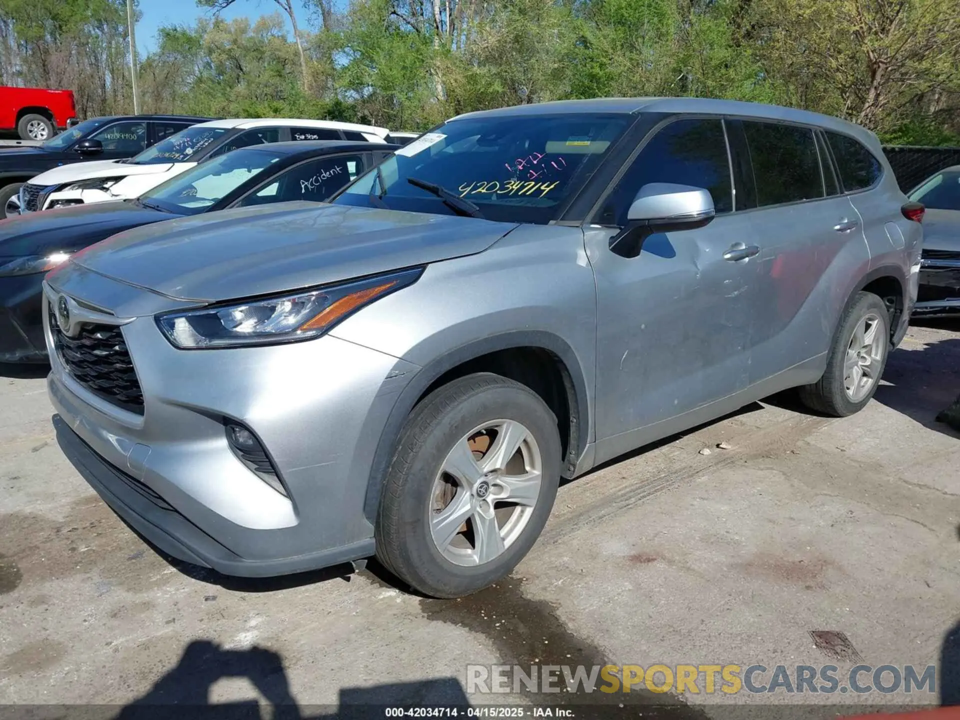 2 fotografías del automóvil dañado 5TDZZRAH6LS027761 TOYOTA HIGHLANDER 2020