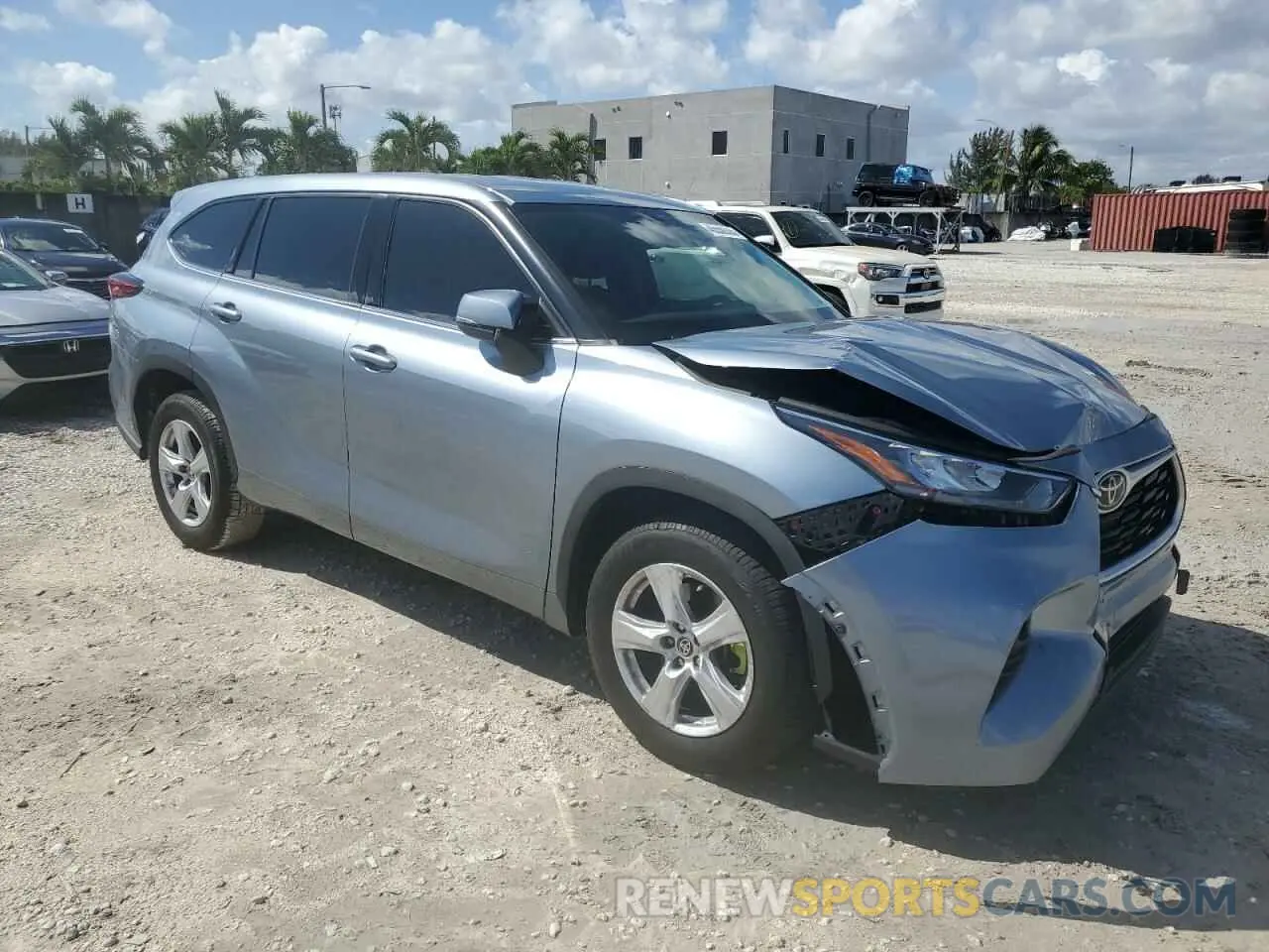 4 fotografías del automóvil dañado 5TDZZRAH7LS006417 TOYOTA HIGHLANDER 2020