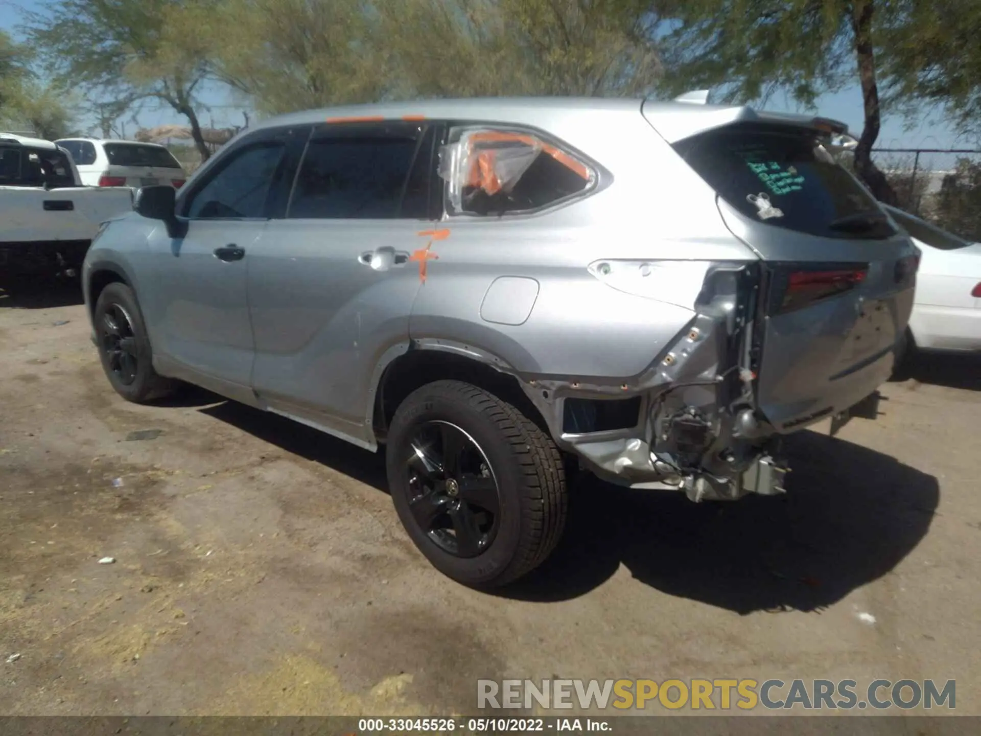 3 fotografías del automóvil dañado 5TDZZRAH7LS506187 TOYOTA HIGHLANDER 2020