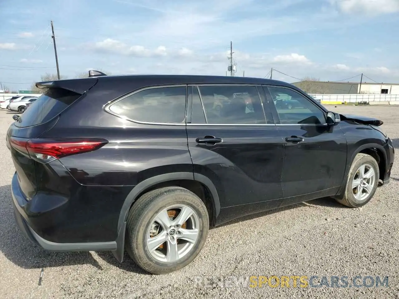 3 fotografías del automóvil dañado 5TDZZRAH9LS011327 TOYOTA HIGHLANDER 2020