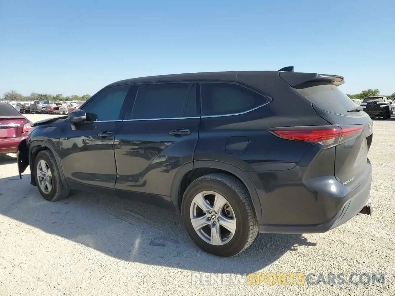 2 fotografías del automóvil dañado 5TDZZRAHXLS502375 TOYOTA HIGHLANDER 2020
