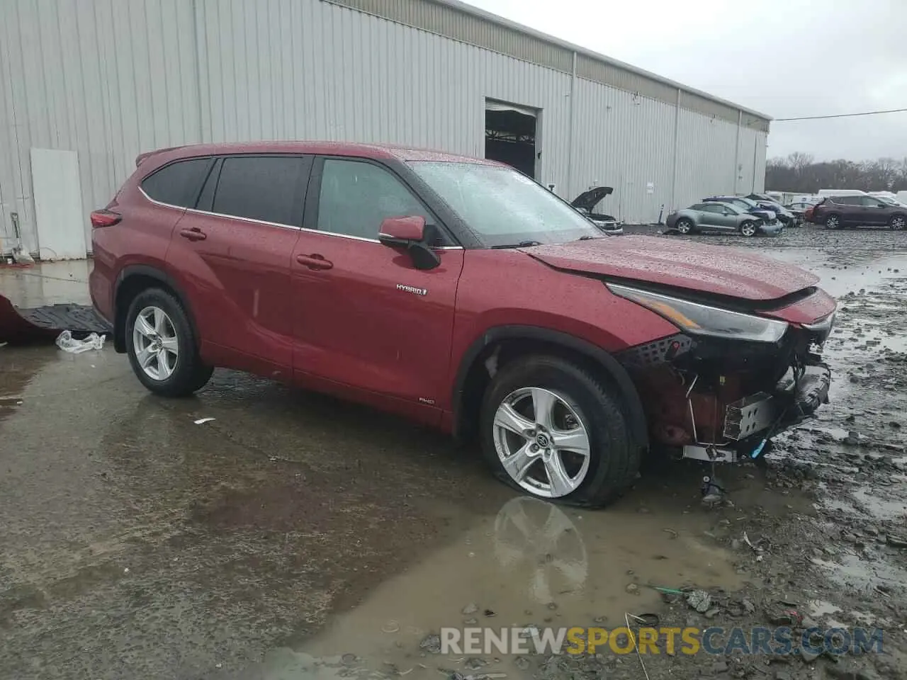 4 fotografías del automóvil dañado 5TDBBRCH1MS518064 TOYOTA HIGHLANDER 2021