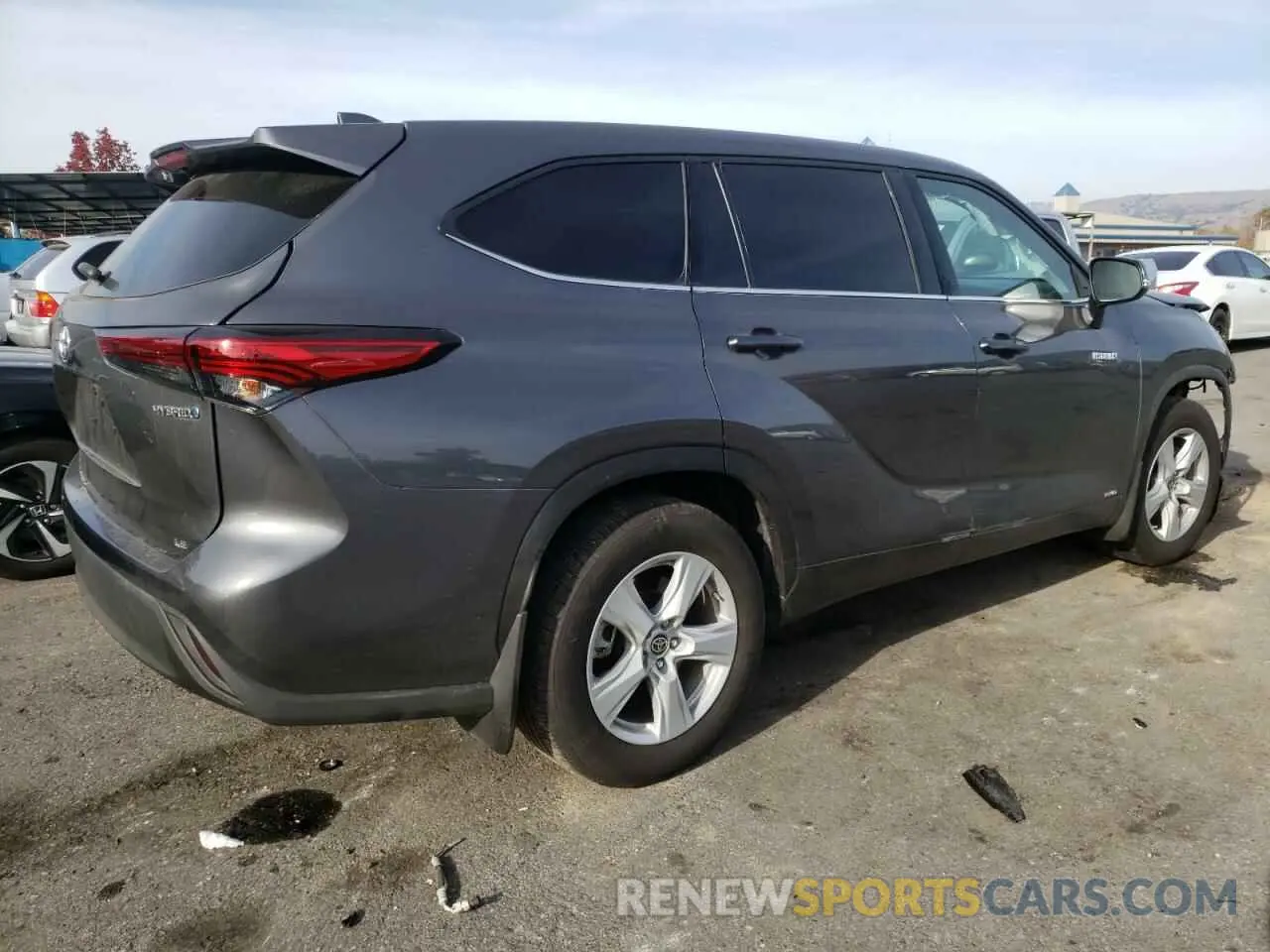 3 fotografías del automóvil dañado 5TDBBRCH4MS523923 TOYOTA HIGHLANDER 2021