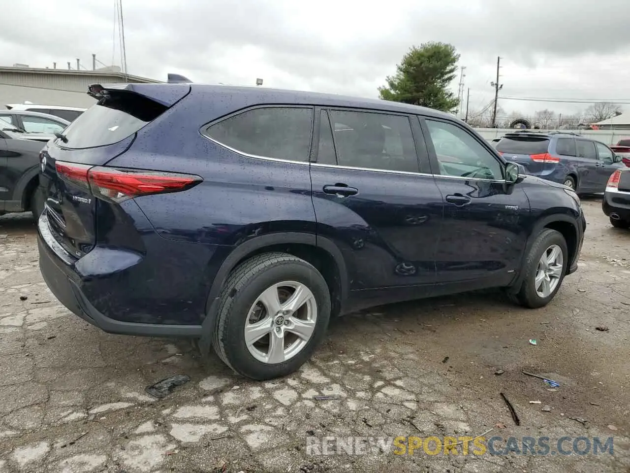 3 fotografías del automóvil dañado 5TDBBRCH5MS532923 TOYOTA HIGHLANDER 2021
