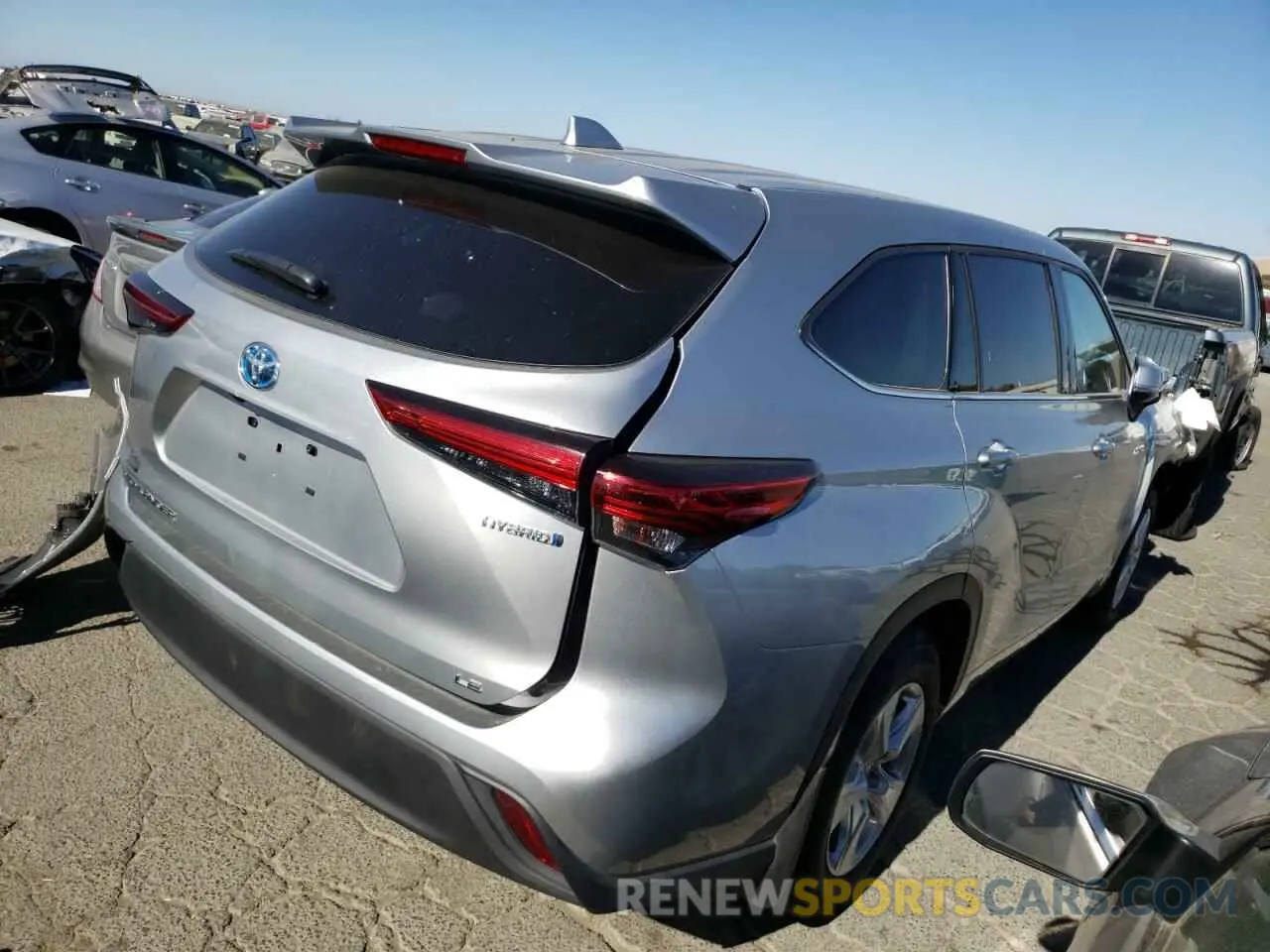 4 fotografías del automóvil dañado 5TDBBRCH7MS514343 TOYOTA HIGHLANDER 2021