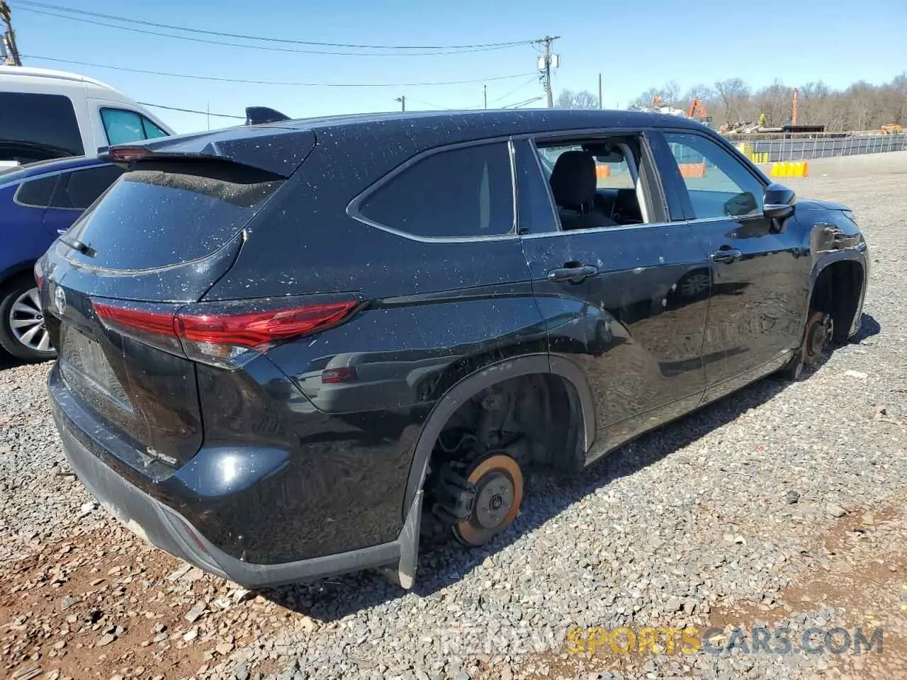 3 fotografías del automóvil dañado 5TDBZRBH0MS123077 TOYOTA HIGHLANDER 2021
