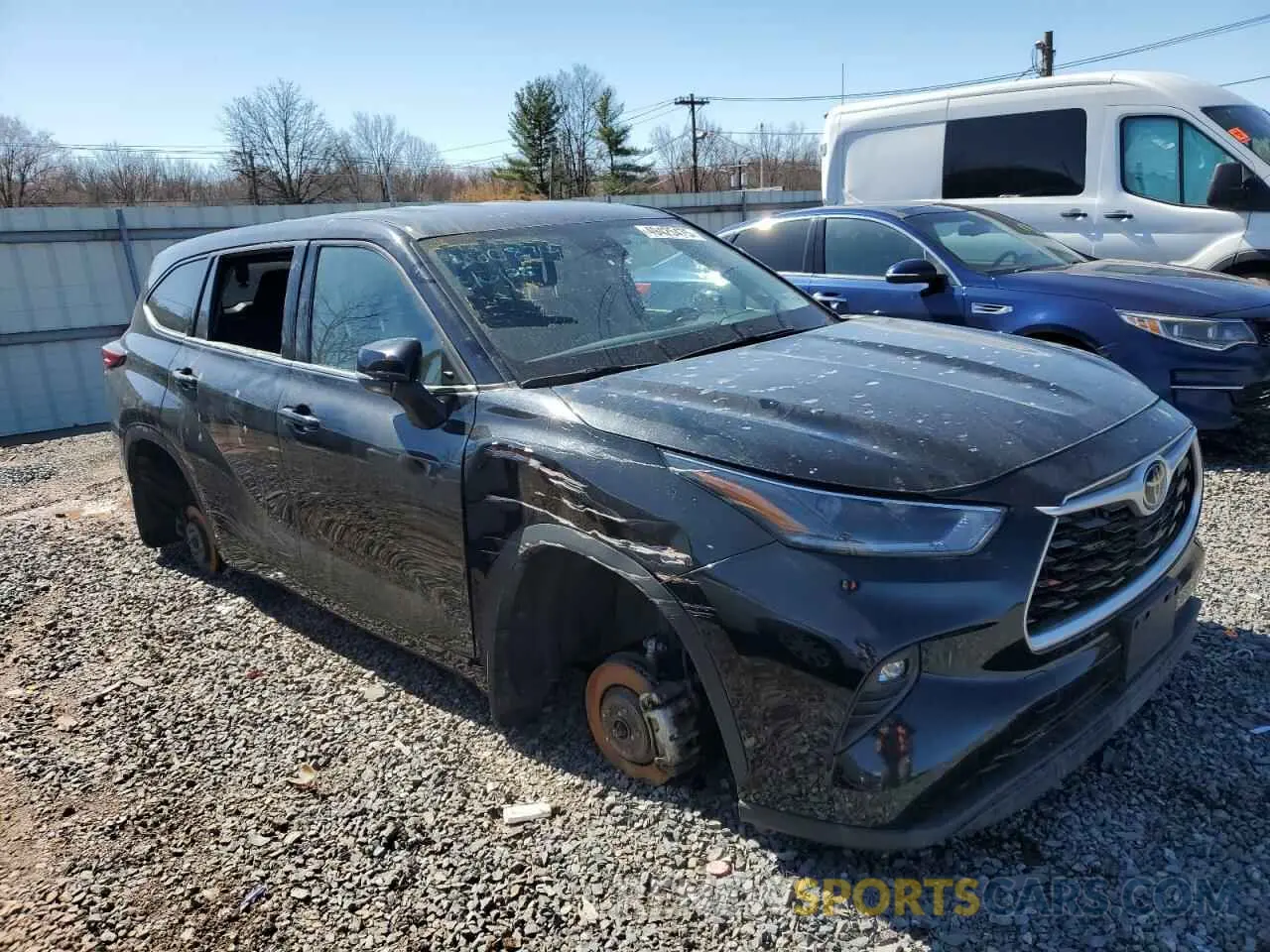 4 fotografías del automóvil dañado 5TDBZRBH0MS123077 TOYOTA HIGHLANDER 2021