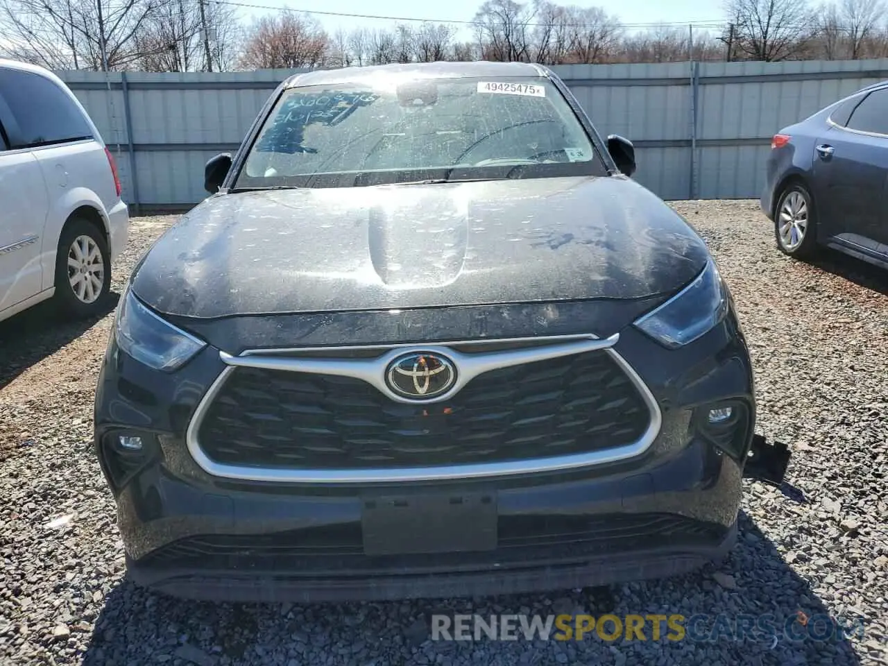 5 fotografías del automóvil dañado 5TDBZRBH0MS123077 TOYOTA HIGHLANDER 2021
