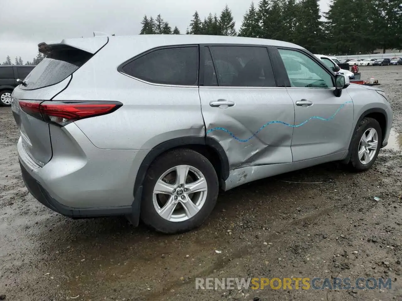 3 fotografías del automóvil dañado 5TDBZRBH2MS121847 TOYOTA HIGHLANDER 2021