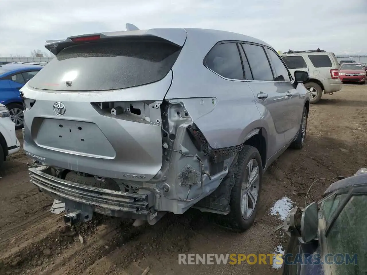 3 fotografías del automóvil dañado 5TDBZRBH3MS543822 TOYOTA HIGHLANDER 2021