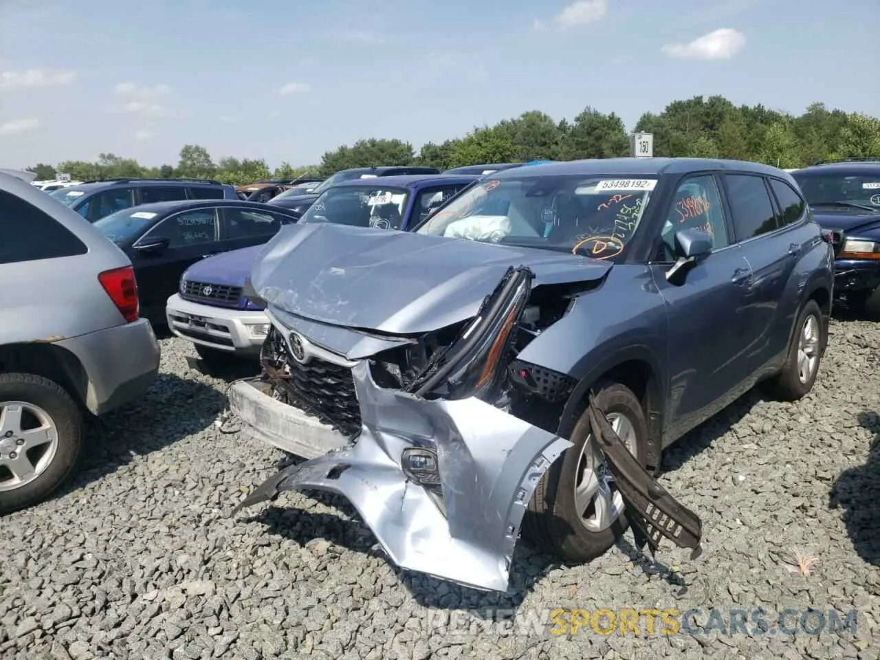 2 fotografías del automóvil dañado 5TDBZRBH9MS115916 TOYOTA HIGHLANDER 2021