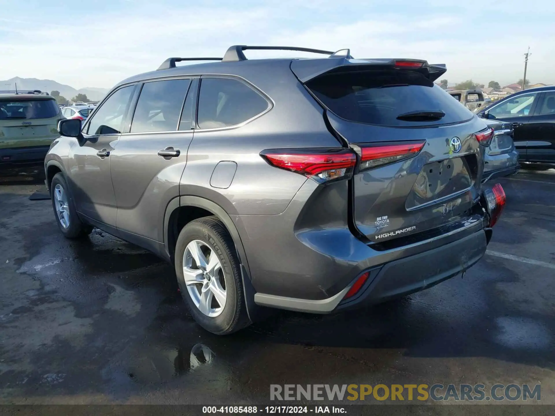 3 fotografías del automóvil dañado 5TDBZRBH9MS535563 TOYOTA HIGHLANDER 2021
