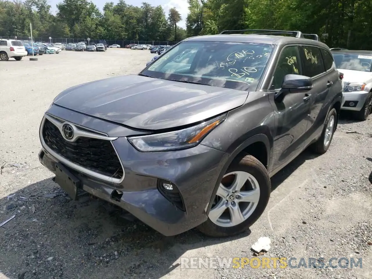 2 fotografías del automóvil dañado 5TDBZRBHXMS142140 TOYOTA HIGHLANDER 2021