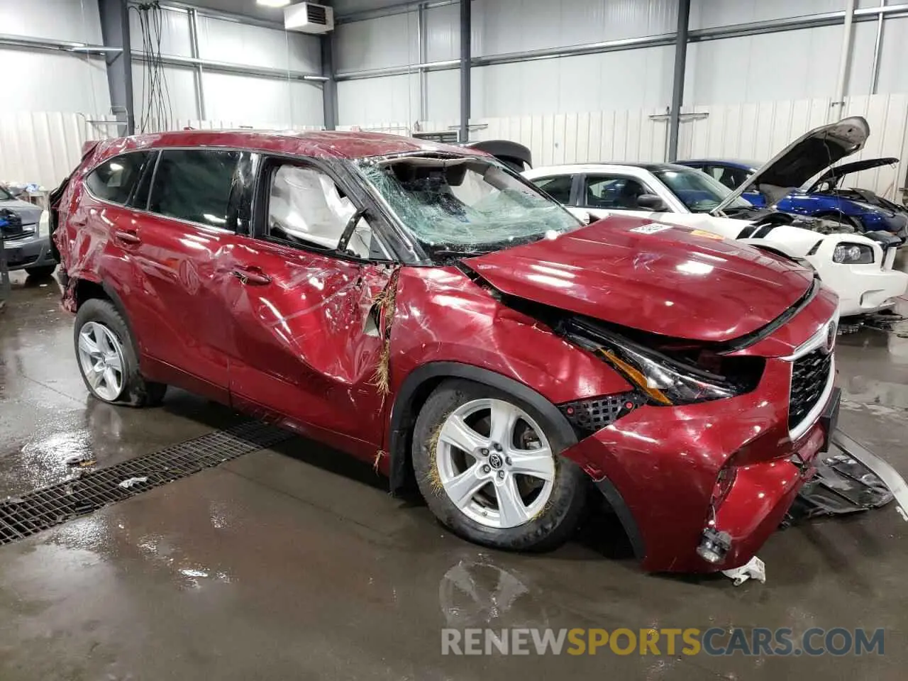 4 fotografías del automóvil dañado 5TDBZRBHXMS532140 TOYOTA HIGHLANDER 2021