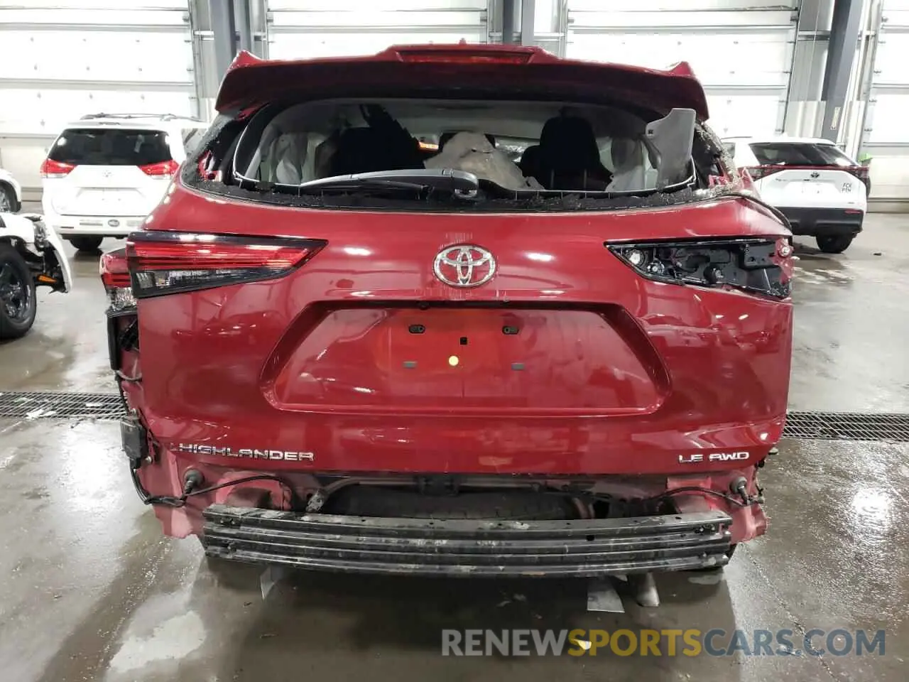 6 fotografías del automóvil dañado 5TDBZRBHXMS532140 TOYOTA HIGHLANDER 2021