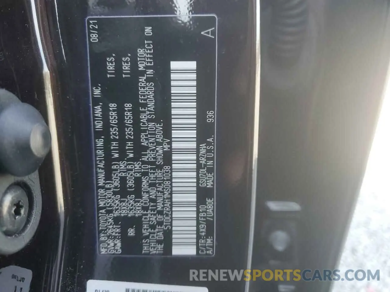 13 fotografías del automóvil dañado 5TDCZRAH1MS081038 TOYOTA HIGHLANDER 2021