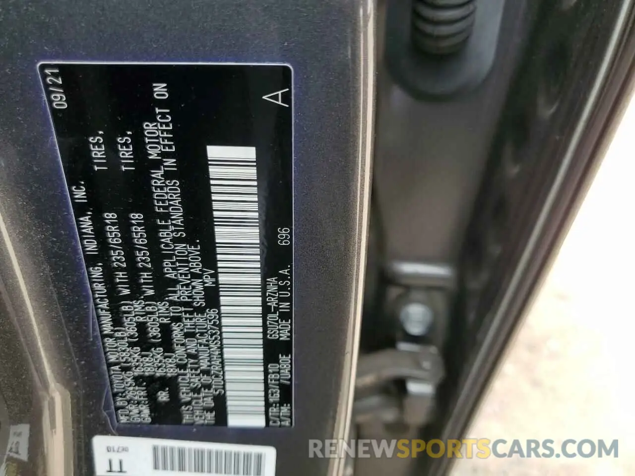 14 fotografías del automóvil dañado 5TDCZRAH4MS537596 TOYOTA HIGHLANDER 2021