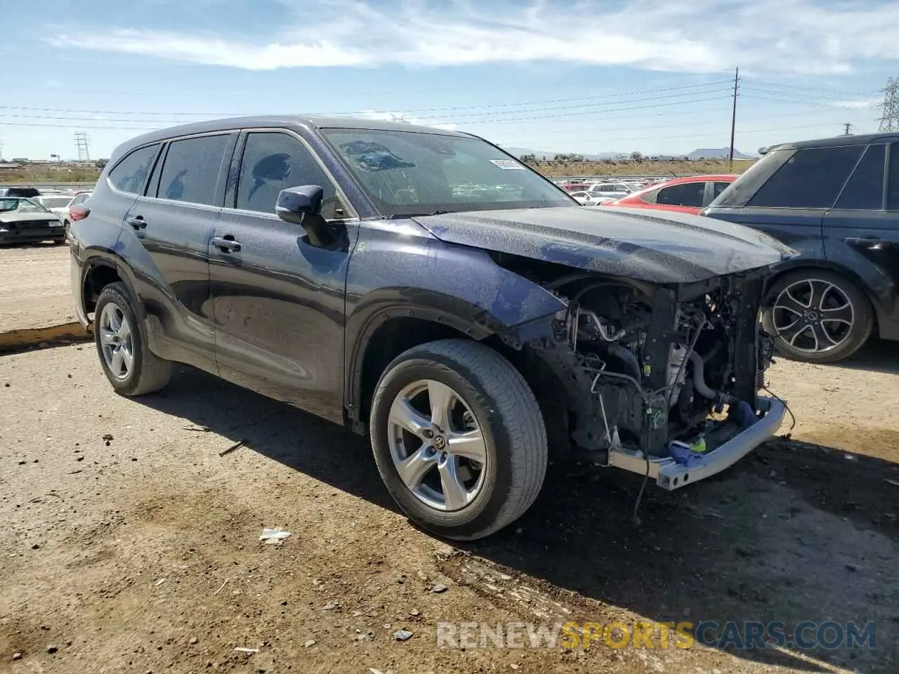 4 fotografías del automóvil dañado 5TDCZRAH7MS531162 TOYOTA HIGHLANDER 2021