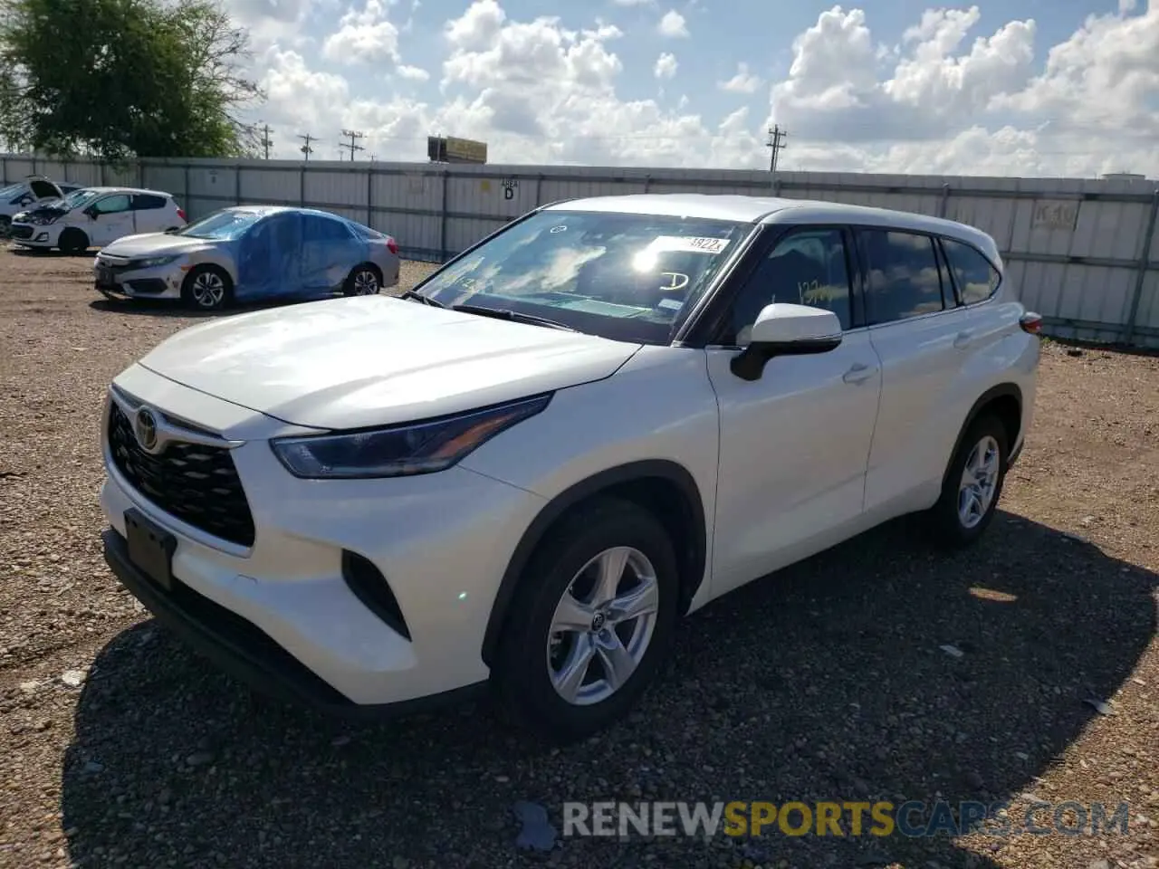 2 fotografías del automóvil dañado 5TDCZRAH8MS529632 TOYOTA HIGHLANDER 2021