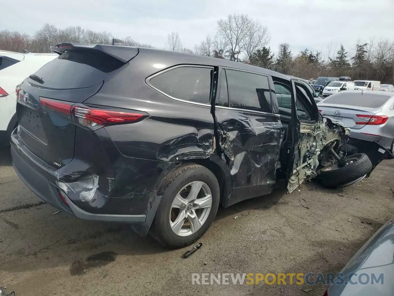 3 fotografías del automóvil dañado 5TDCZRBHXMS135869 TOYOTA HIGHLANDER 2021