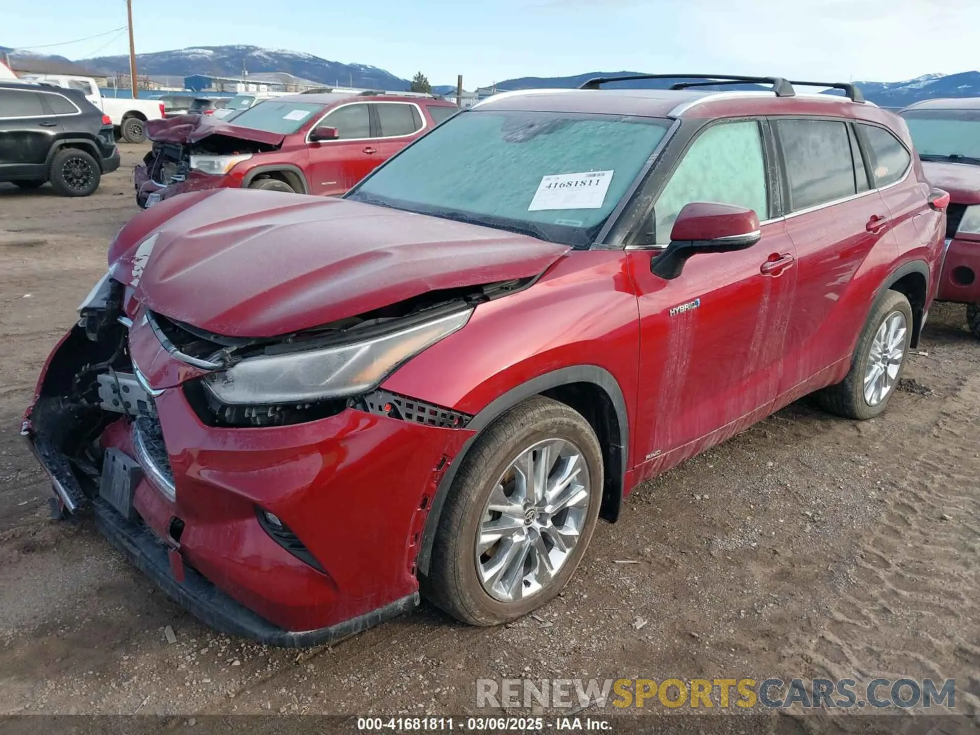 2 fotografías del automóvil dañado 5TDDBRCH8MS528132 TOYOTA HIGHLANDER 2021
