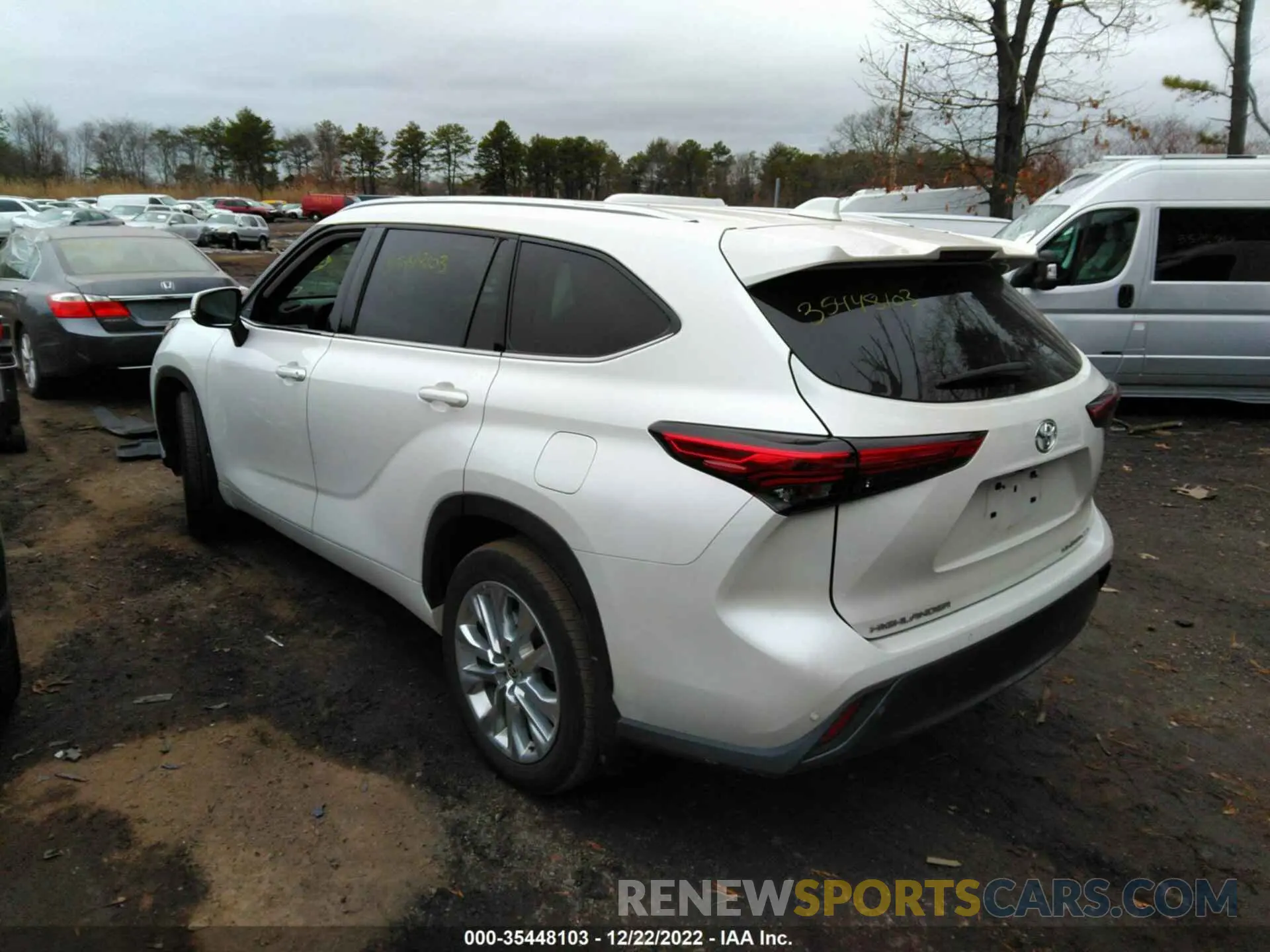 3 fotografías del automóvil dañado 5TDDZRBH0MS065545 TOYOTA HIGHLANDER 2021