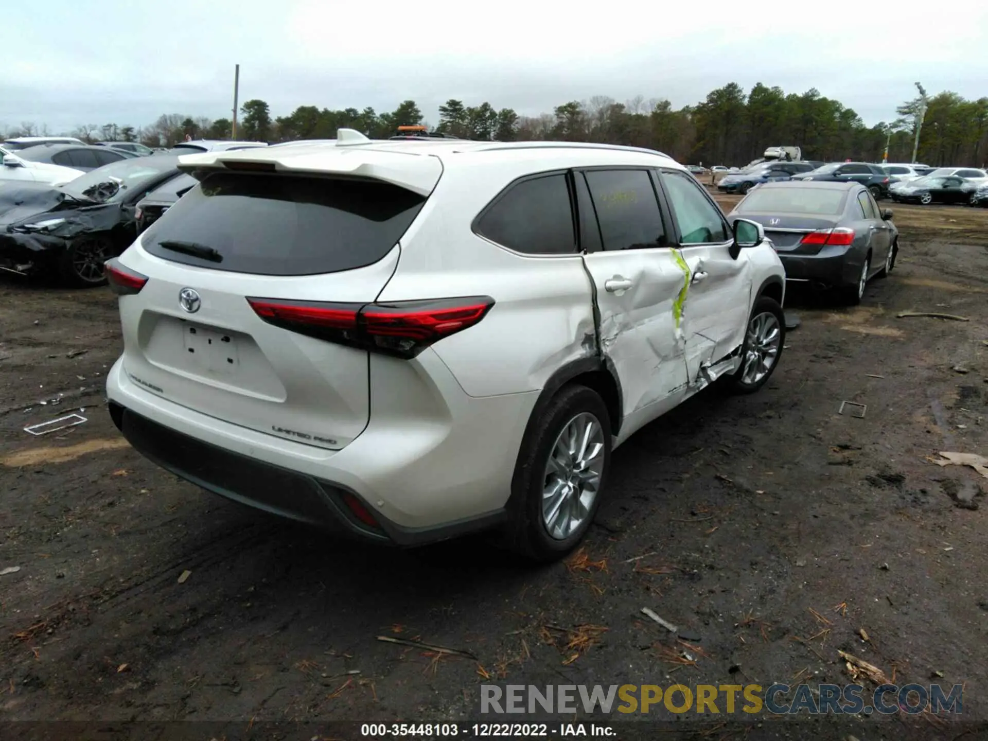 4 fotografías del automóvil dañado 5TDDZRBH0MS065545 TOYOTA HIGHLANDER 2021