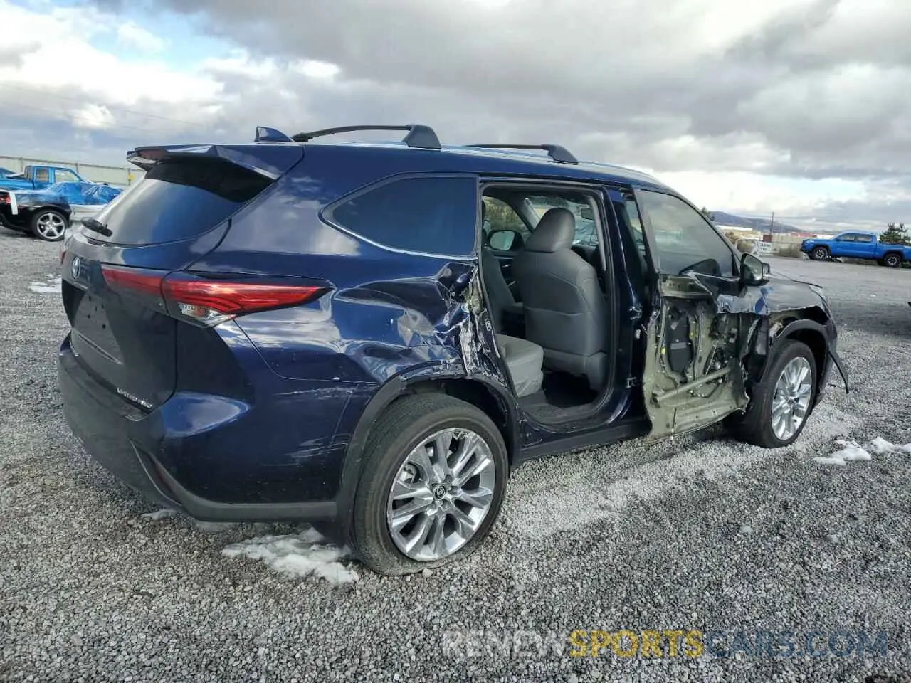 3 fotografías del automóvil dañado 5TDDZRBH0MS071555 TOYOTA HIGHLANDER 2021