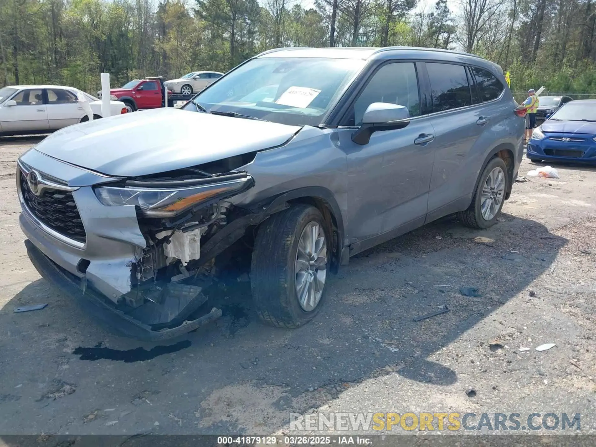 2 fotografías del automóvil dañado 5TDDZRBH2MS119878 TOYOTA HIGHLANDER 2021