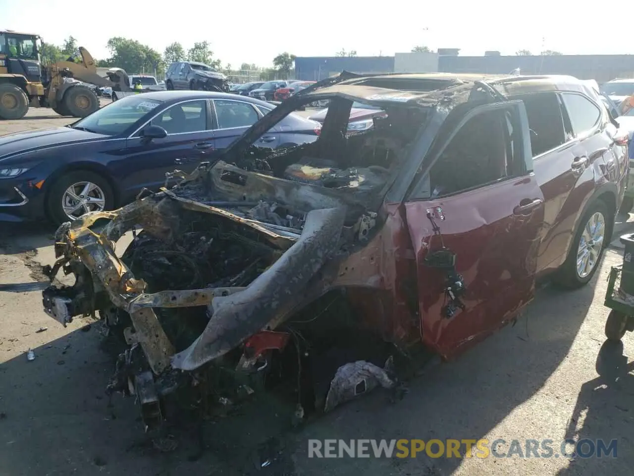 2 fotografías del automóvil dañado 5TDDZRBH5MS131975 TOYOTA HIGHLANDER 2021