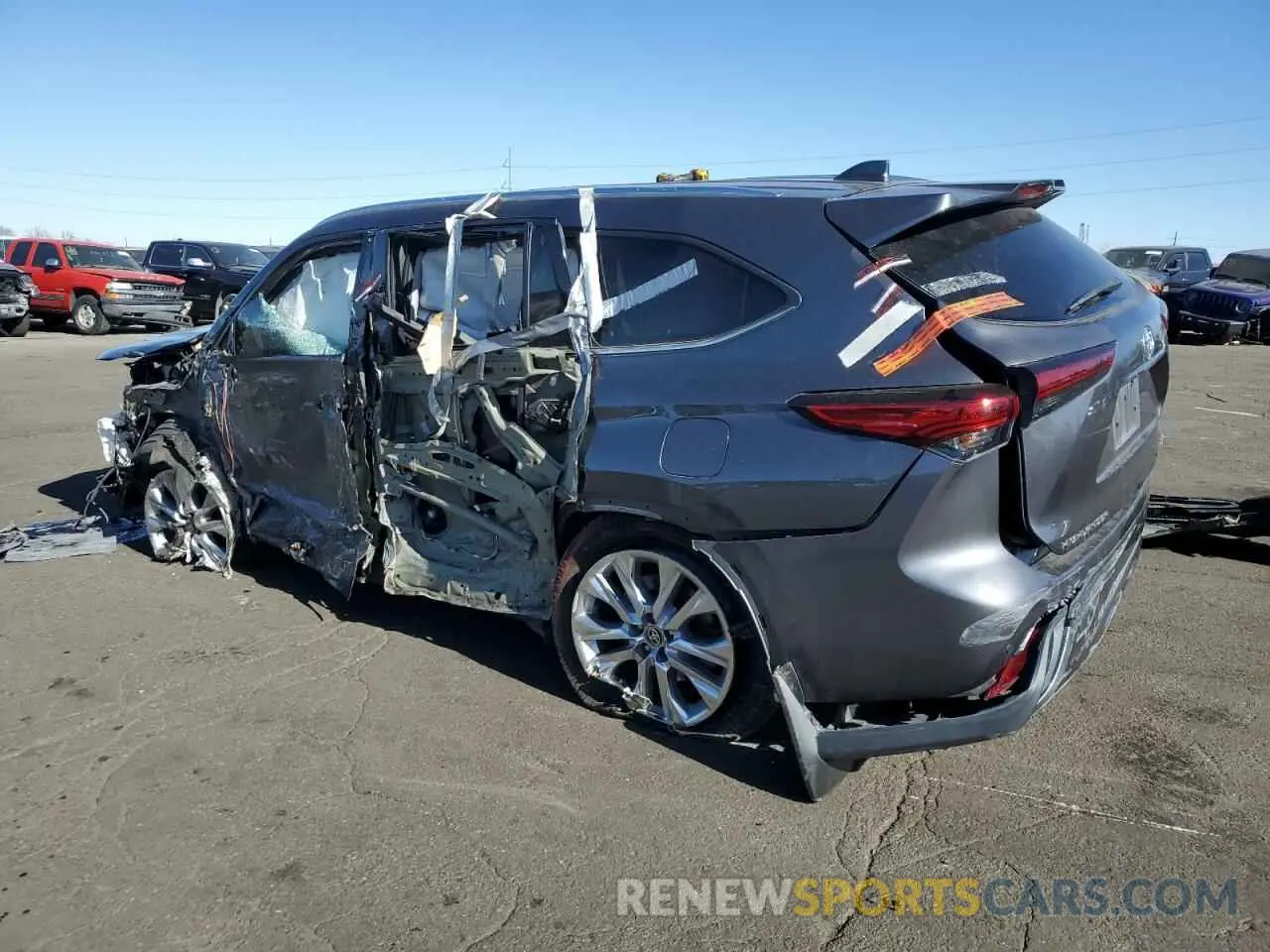 2 fotografías del automóvil dañado 5TDDZRBH6MS138210 TOYOTA HIGHLANDER 2021