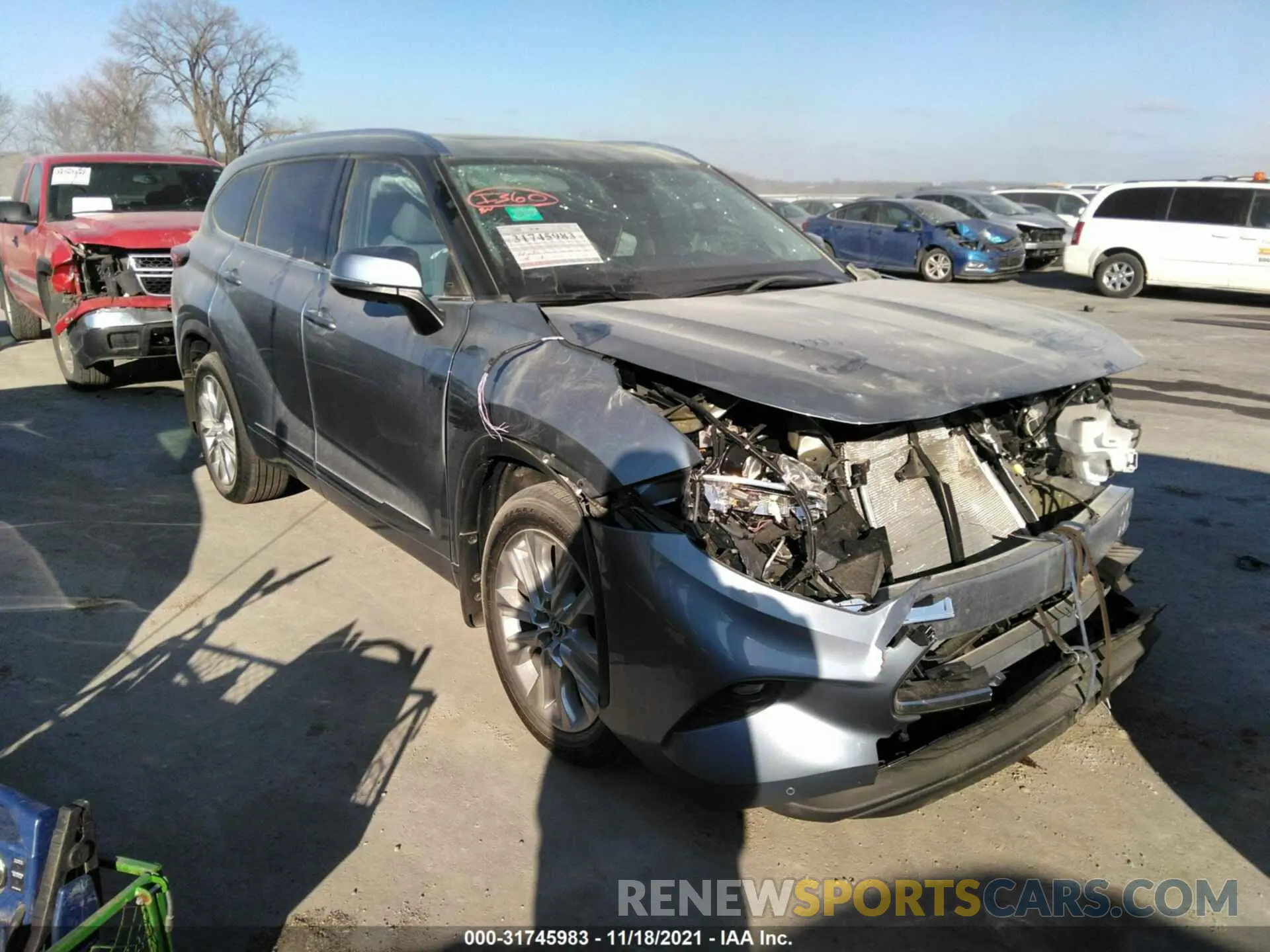 1 fotografías del automóvil dañado 5TDDZRBH7MS143819 TOYOTA HIGHLANDER 2021