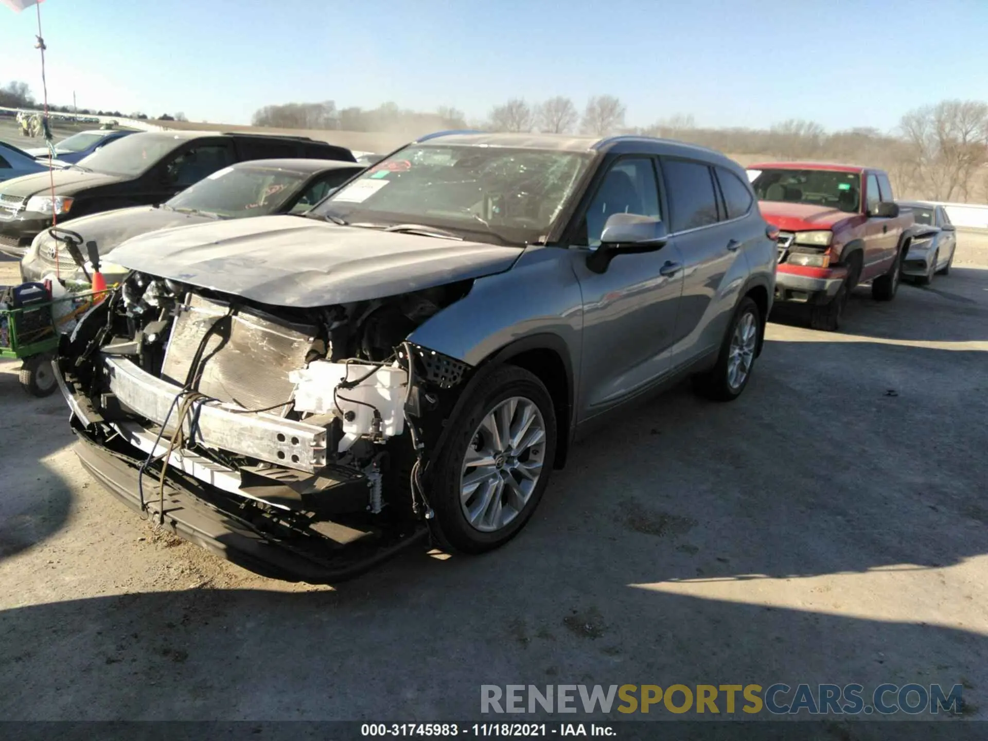 2 fotografías del automóvil dañado 5TDDZRBH7MS143819 TOYOTA HIGHLANDER 2021