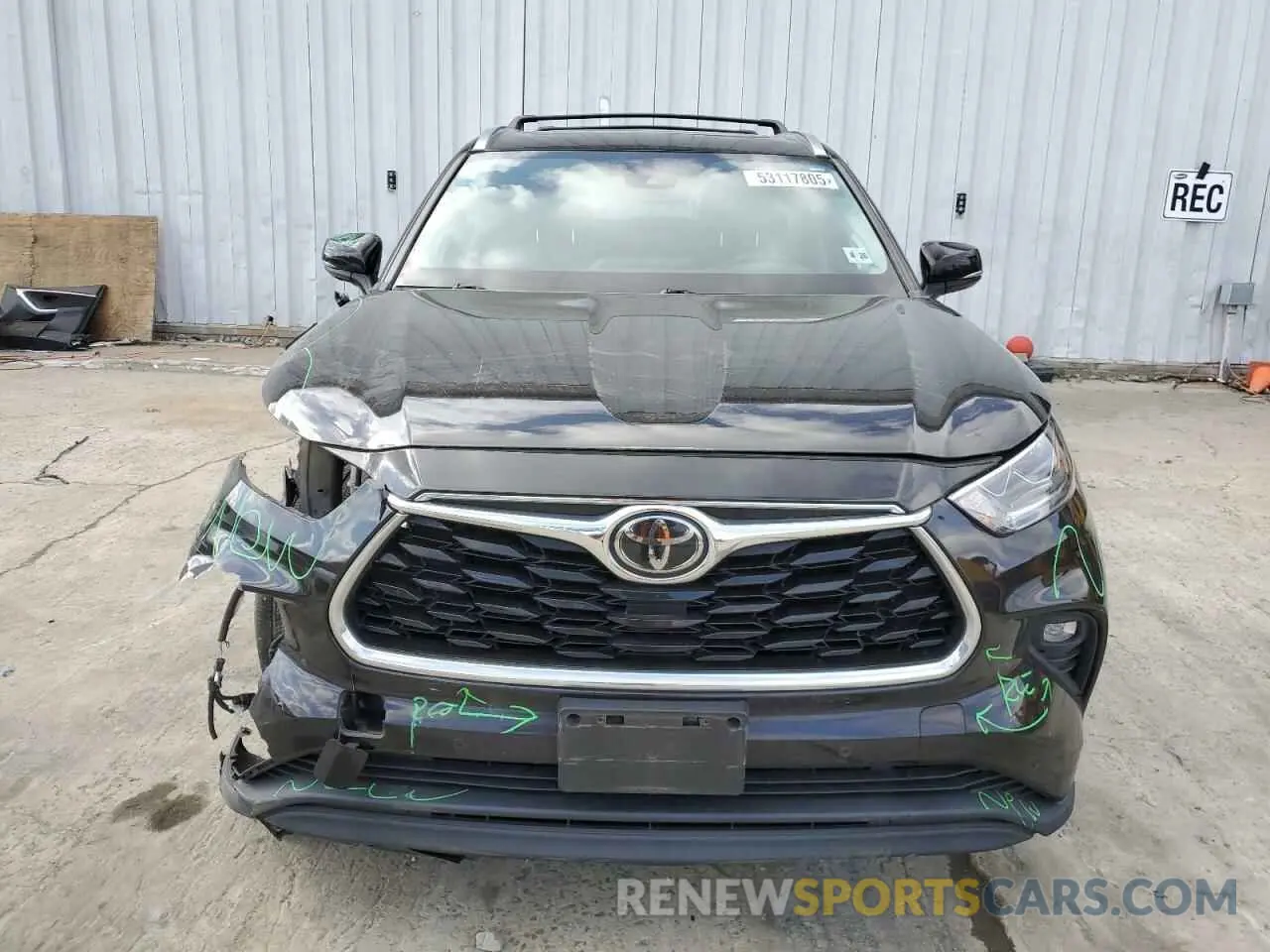 5 fotografías del automóvil dañado 5TDDZRBH8MS070640 TOYOTA HIGHLANDER 2021