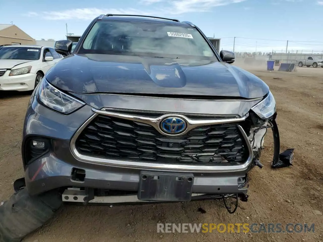 5 fotografías del automóvil dañado 5TDEBRCH0MS060921 TOYOTA HIGHLANDER 2021