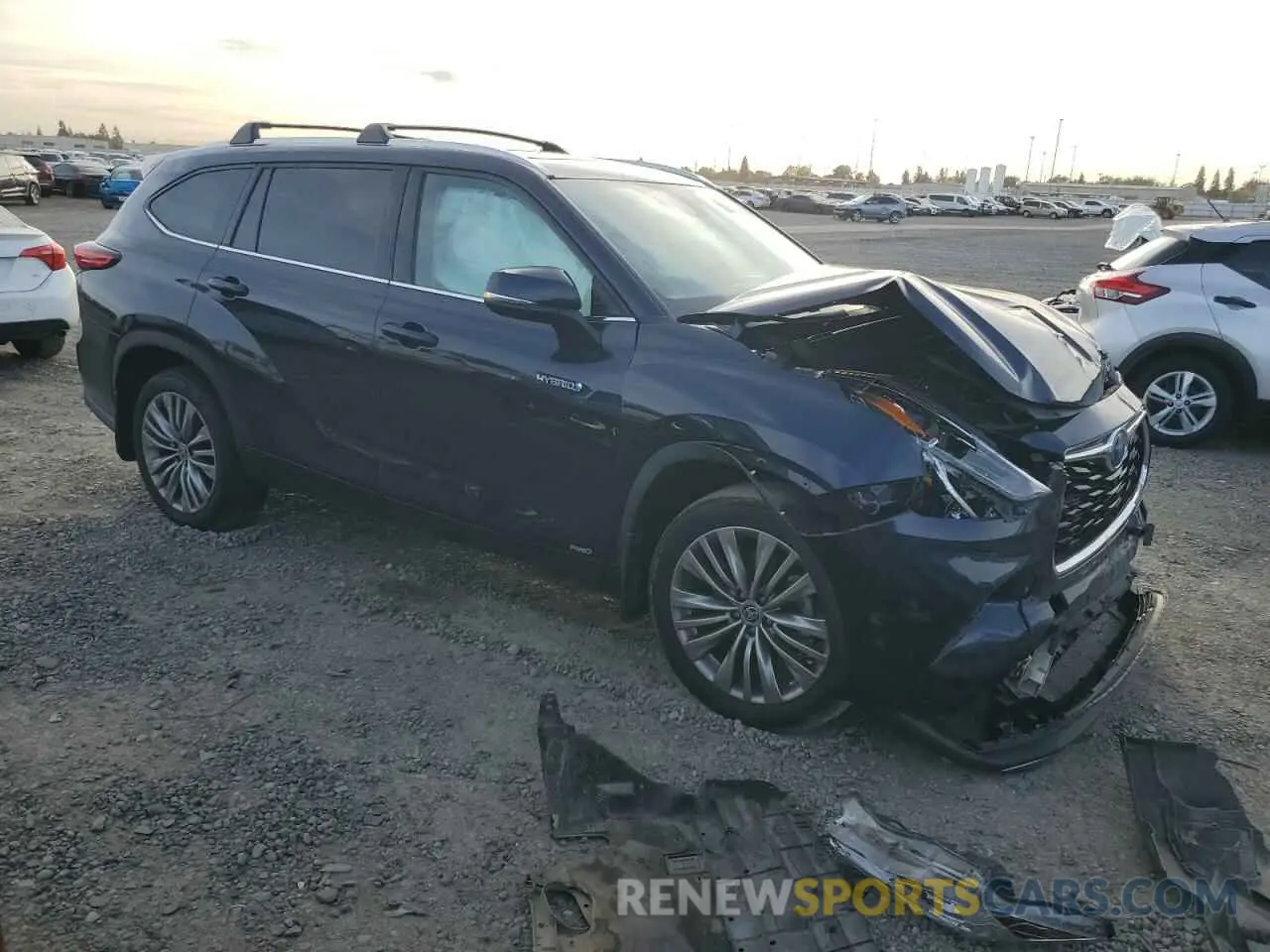 4 fotografías del automóvil dañado 5TDEBRCH1MS034361 TOYOTA HIGHLANDER 2021