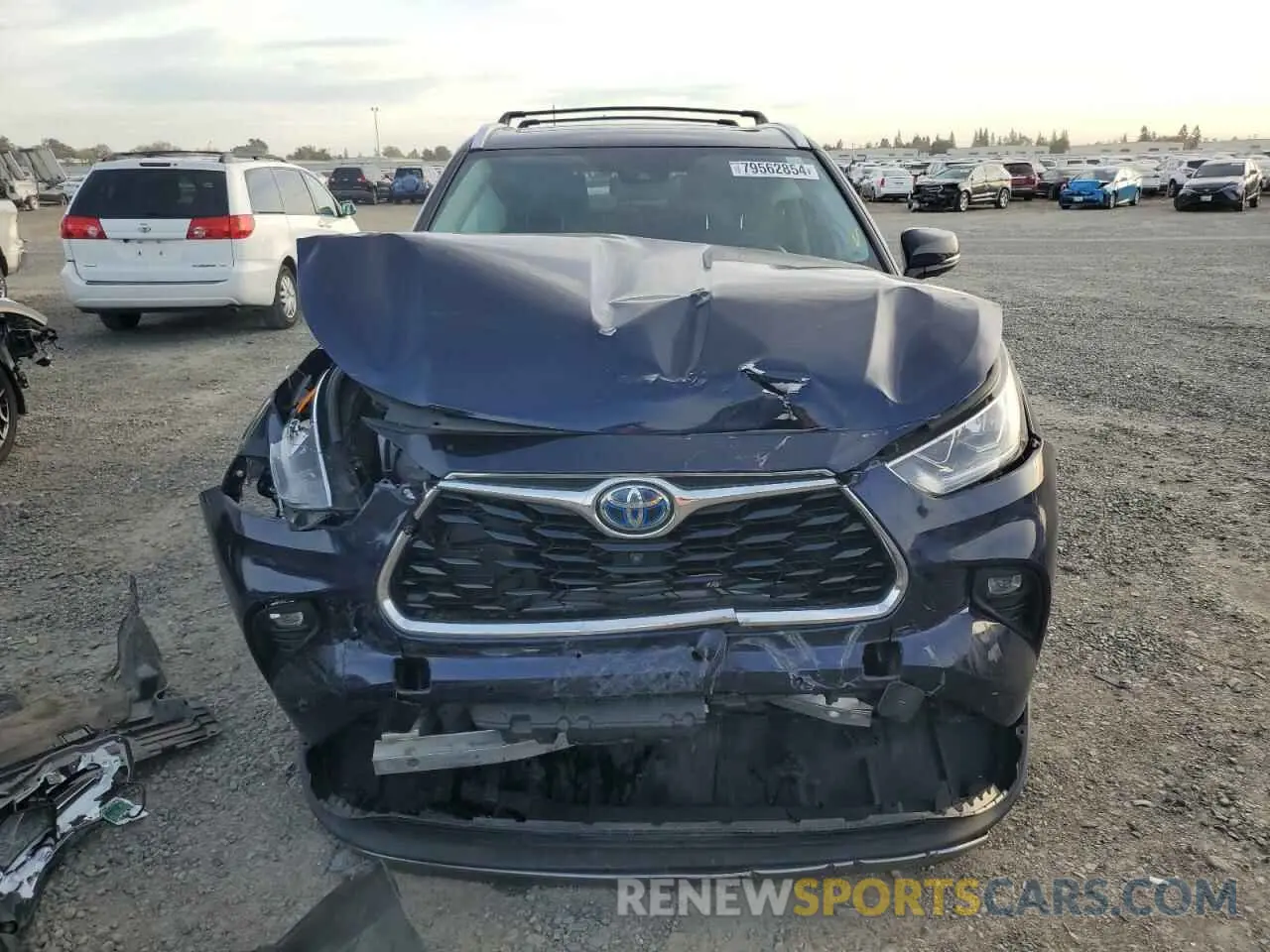 5 fotografías del automóvil dañado 5TDEBRCH1MS034361 TOYOTA HIGHLANDER 2021