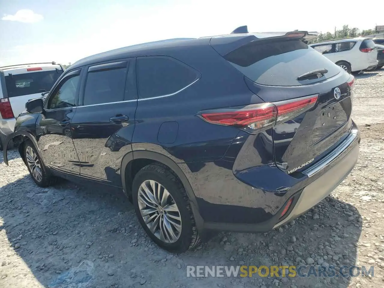 2 fotografías del automóvil dañado 5TDEBRCH2MS021540 TOYOTA HIGHLANDER 2021