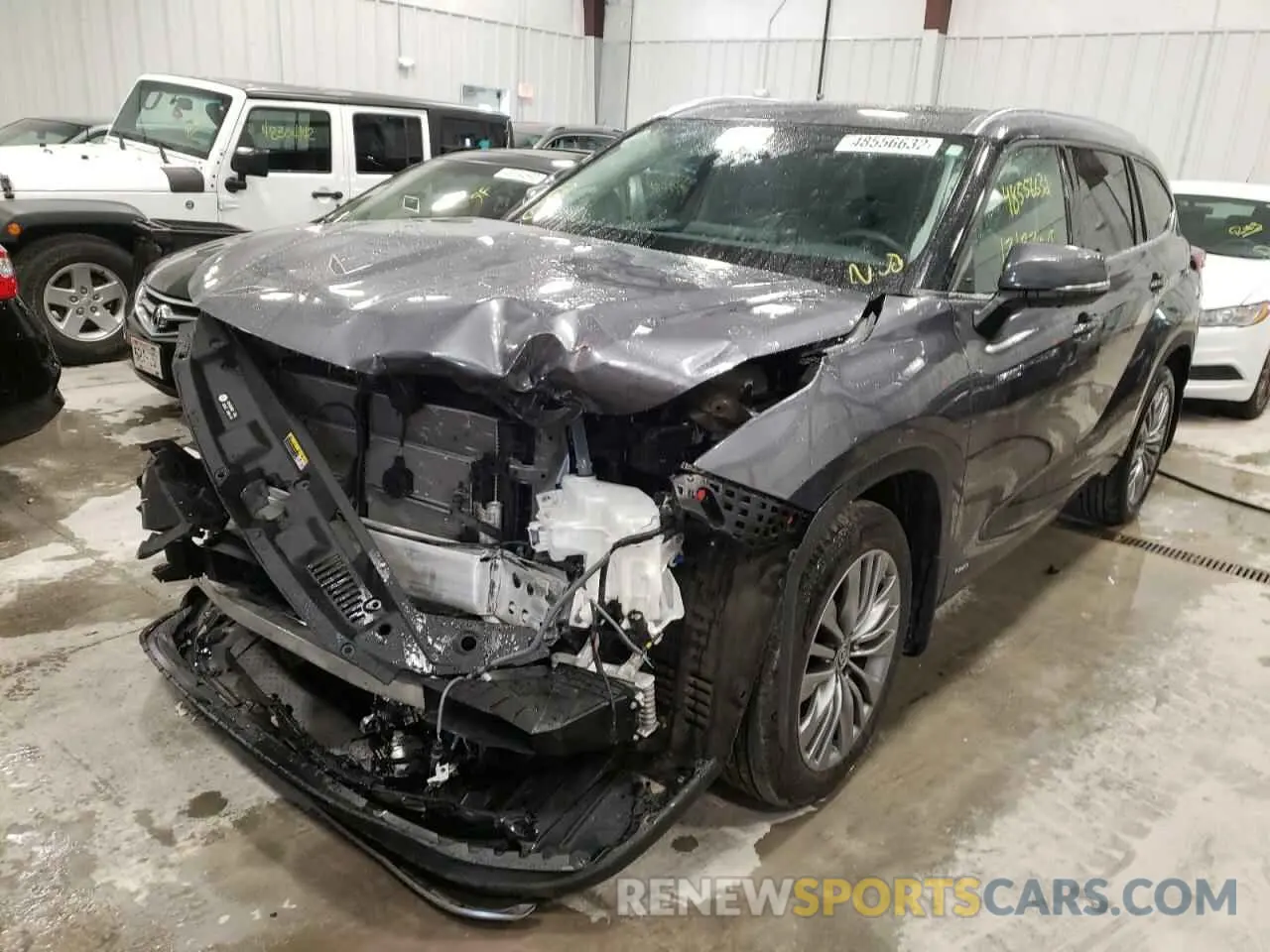 2 fotografías del automóvil dañado 5TDEBRCH2MS063450 TOYOTA HIGHLANDER 2021