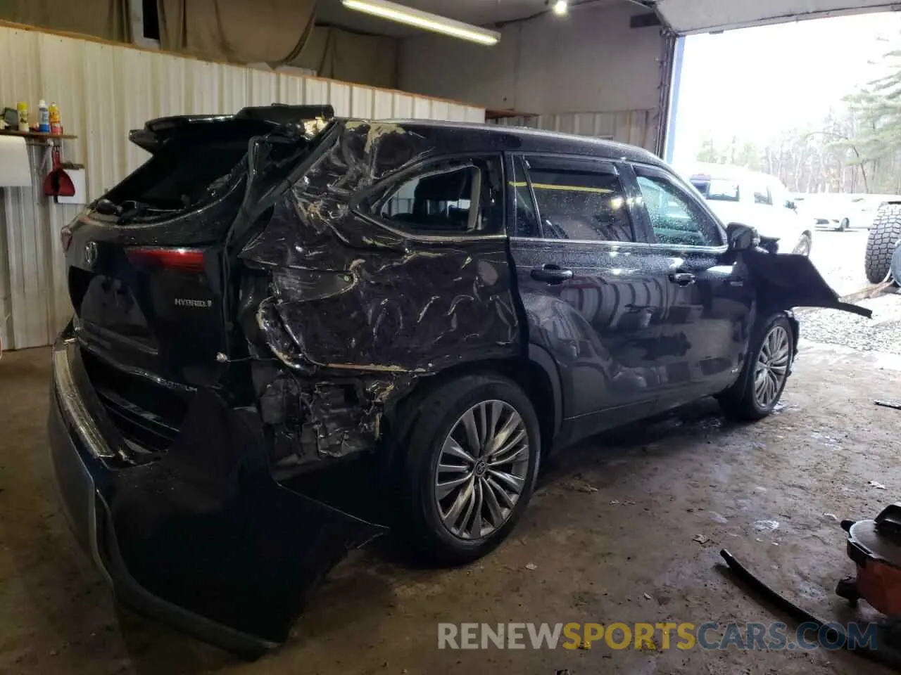 3 fotografías del automóvil dañado 5TDEBRCH2MS068048 TOYOTA HIGHLANDER 2021