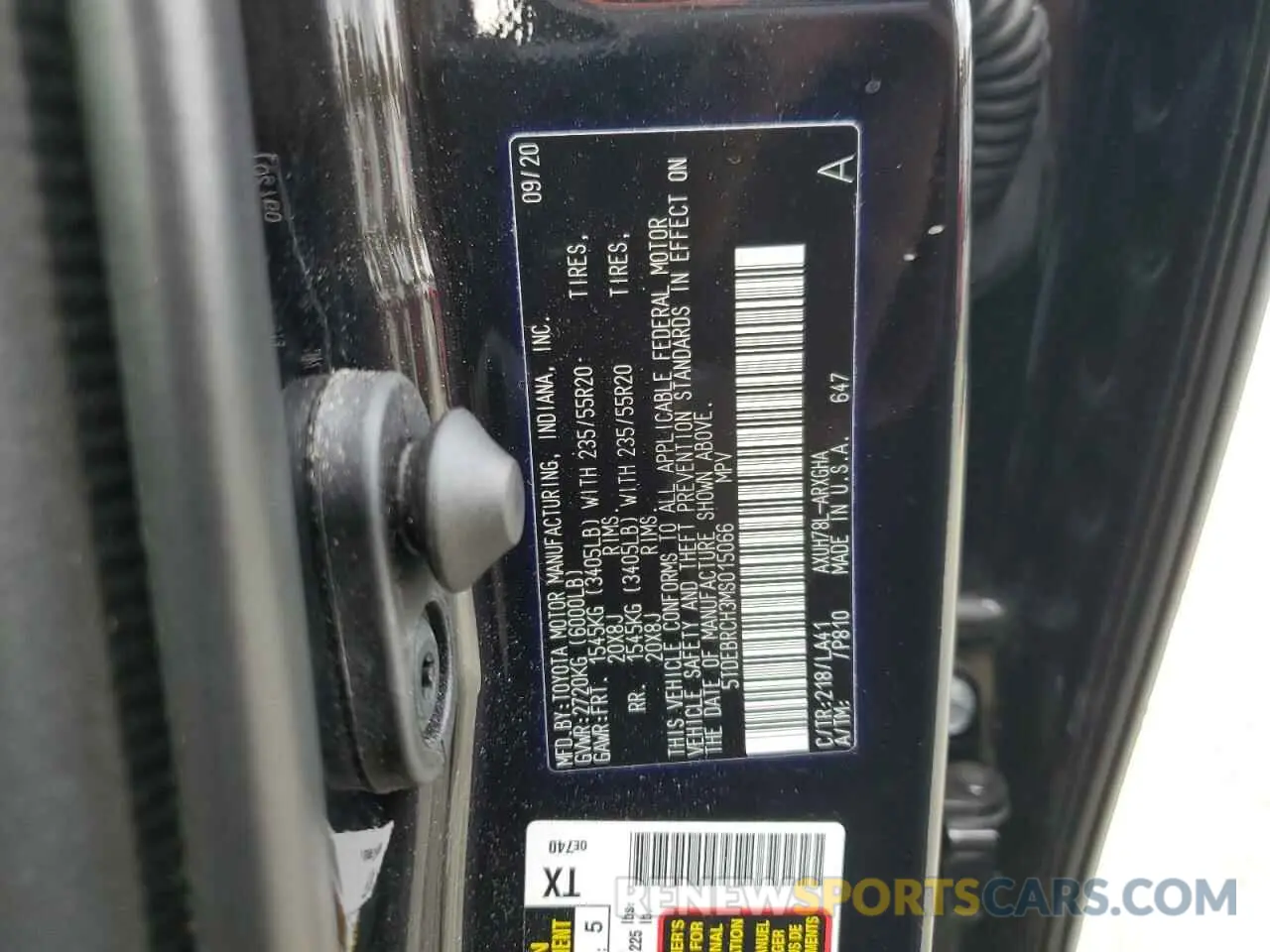 10 fotografías del automóvil dañado 5TDEBRCH3MS015066 TOYOTA HIGHLANDER 2021