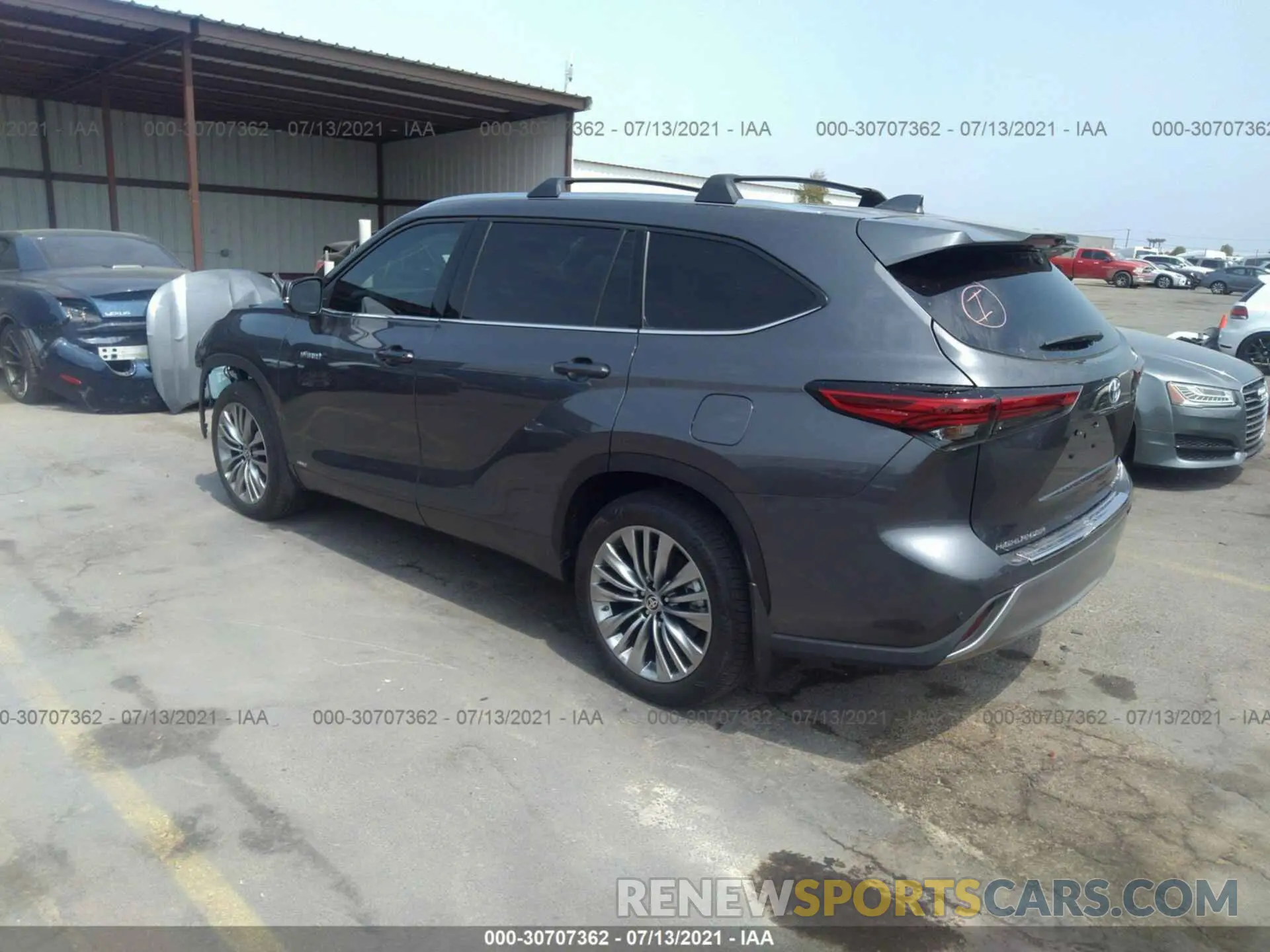 3 fotografías del automóvil dañado 5TDEBRCH4MS029896 TOYOTA HIGHLANDER 2021