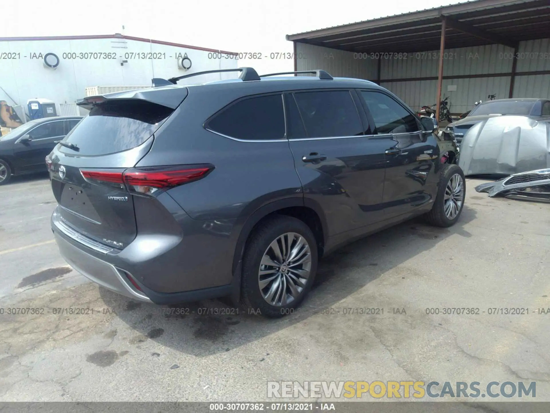 4 fotografías del automóvil dañado 5TDEBRCH4MS029896 TOYOTA HIGHLANDER 2021