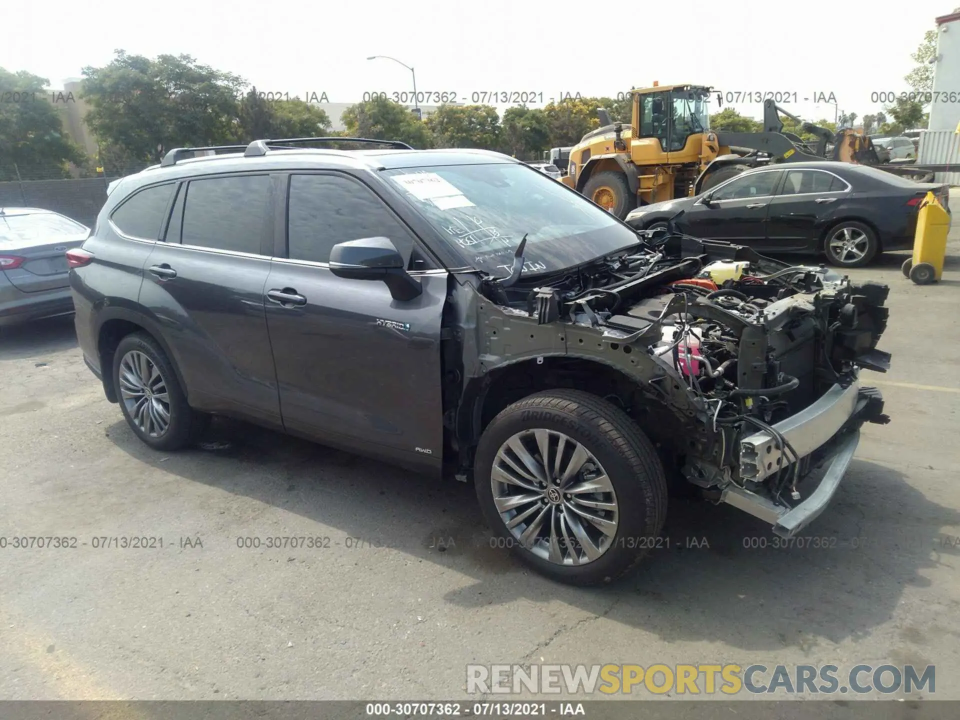 5 fotografías del automóvil dañado 5TDEBRCH4MS029896 TOYOTA HIGHLANDER 2021