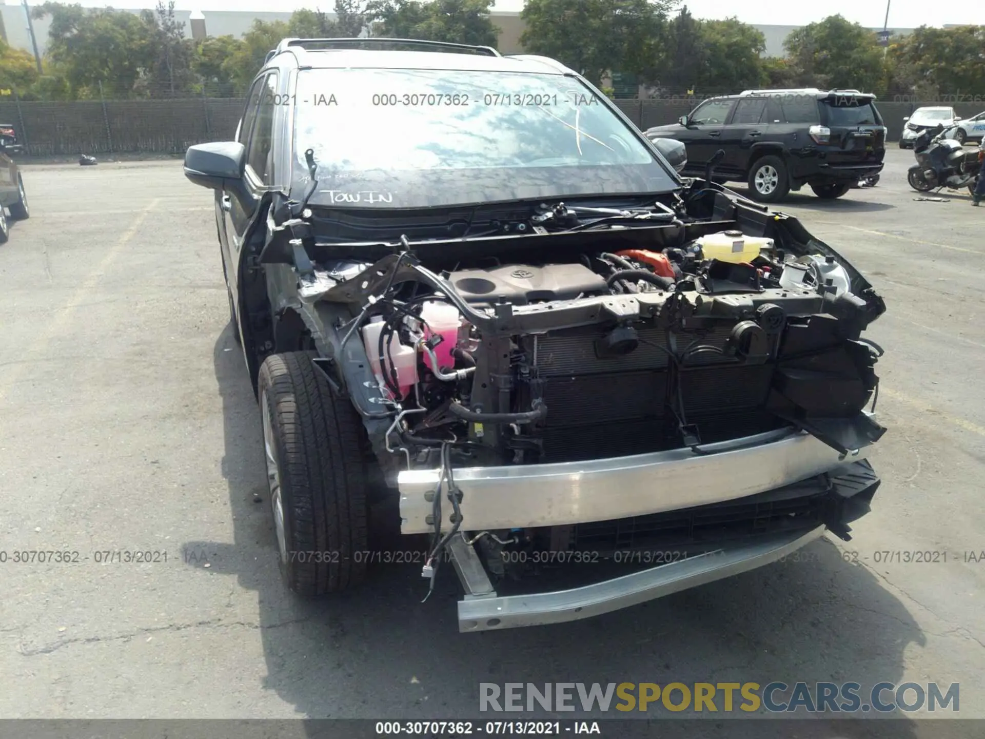6 fotografías del automóvil dañado 5TDEBRCH4MS029896 TOYOTA HIGHLANDER 2021
