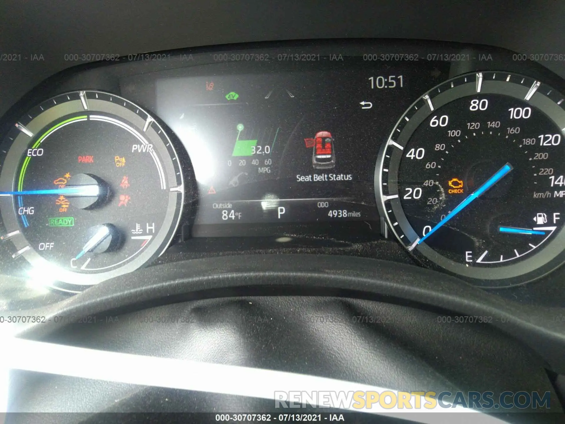 7 fotografías del automóvil dañado 5TDEBRCH4MS029896 TOYOTA HIGHLANDER 2021