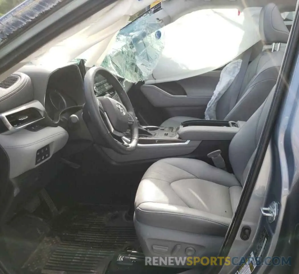 5 fotografías del automóvil dañado 5TDEBRCH6MS022318 TOYOTA HIGHLANDER 2021