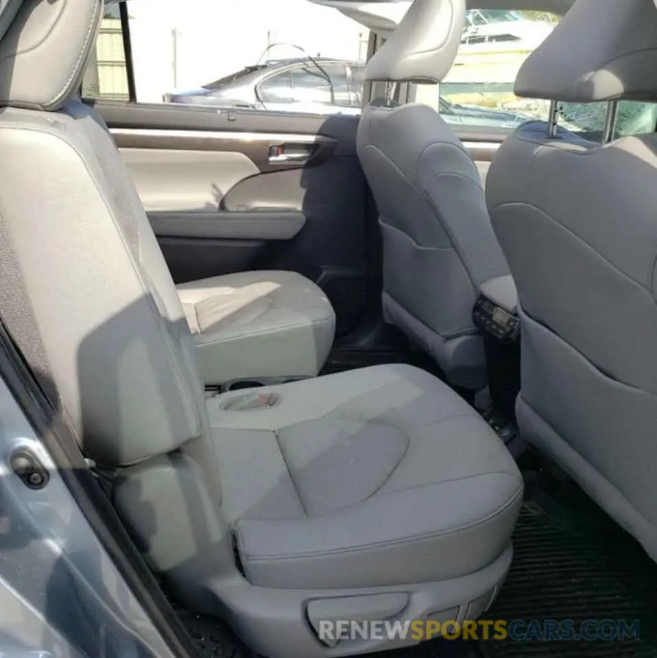 6 fotografías del automóvil dañado 5TDEBRCH6MS022318 TOYOTA HIGHLANDER 2021